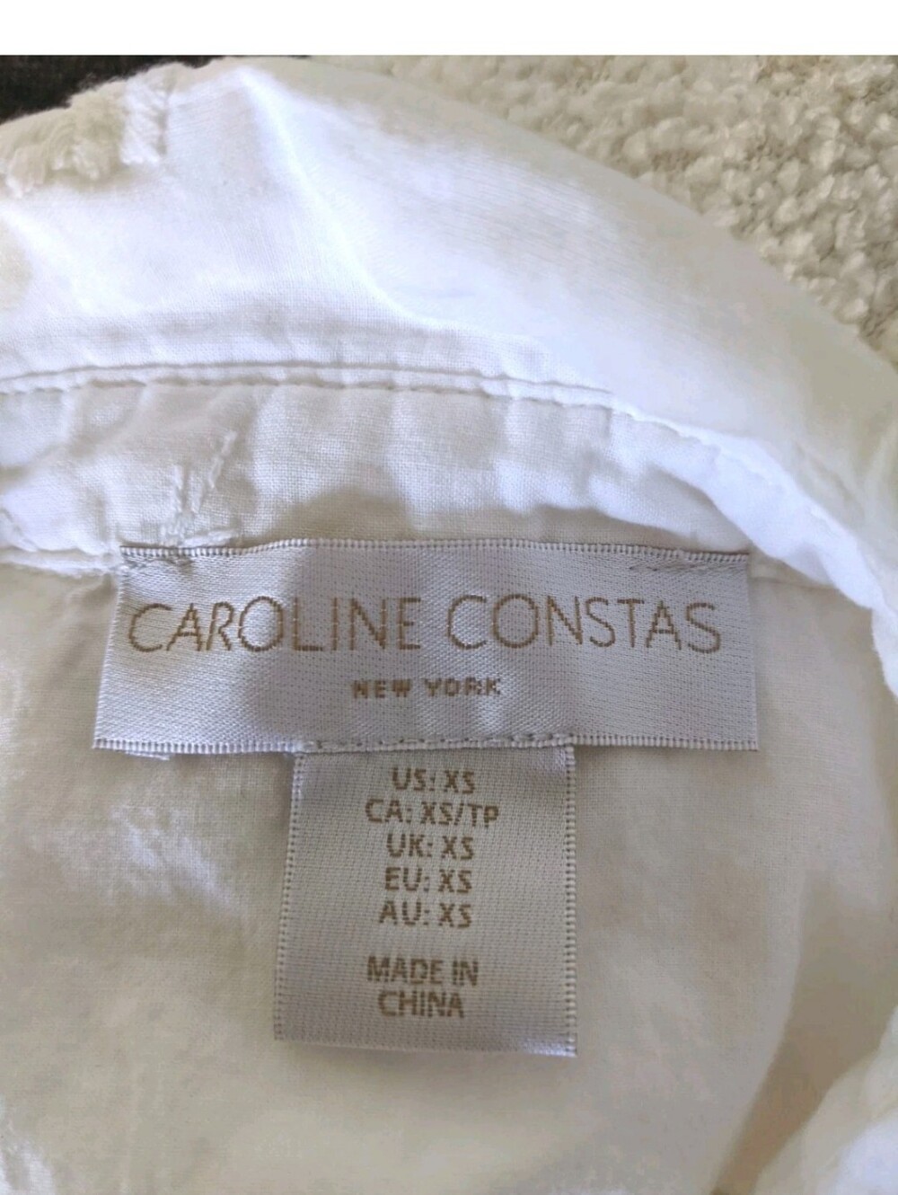 Caroline Constas Women's Embroidered Button Front Top Size XS White - Picture 9 of 10